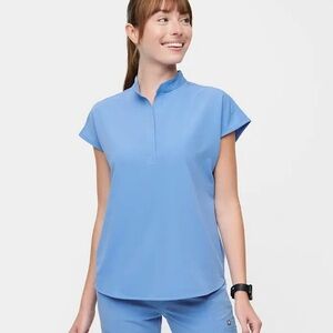 Figs Rafaela Oversized Scrub Top in Ceil Blue